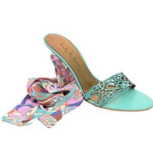 Nicole Miller Women Daniella Turquoise Sandals Size 6 M